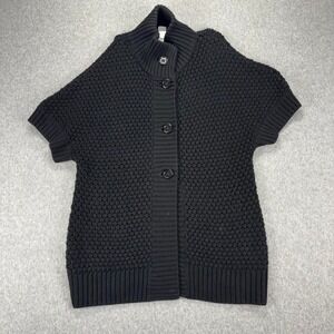 Banana Republic MT Women's Black Short Sleeve Knit Cardigan